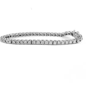 14k White Gold 5.05 Ct LAB GROWN Diamond Bracelet