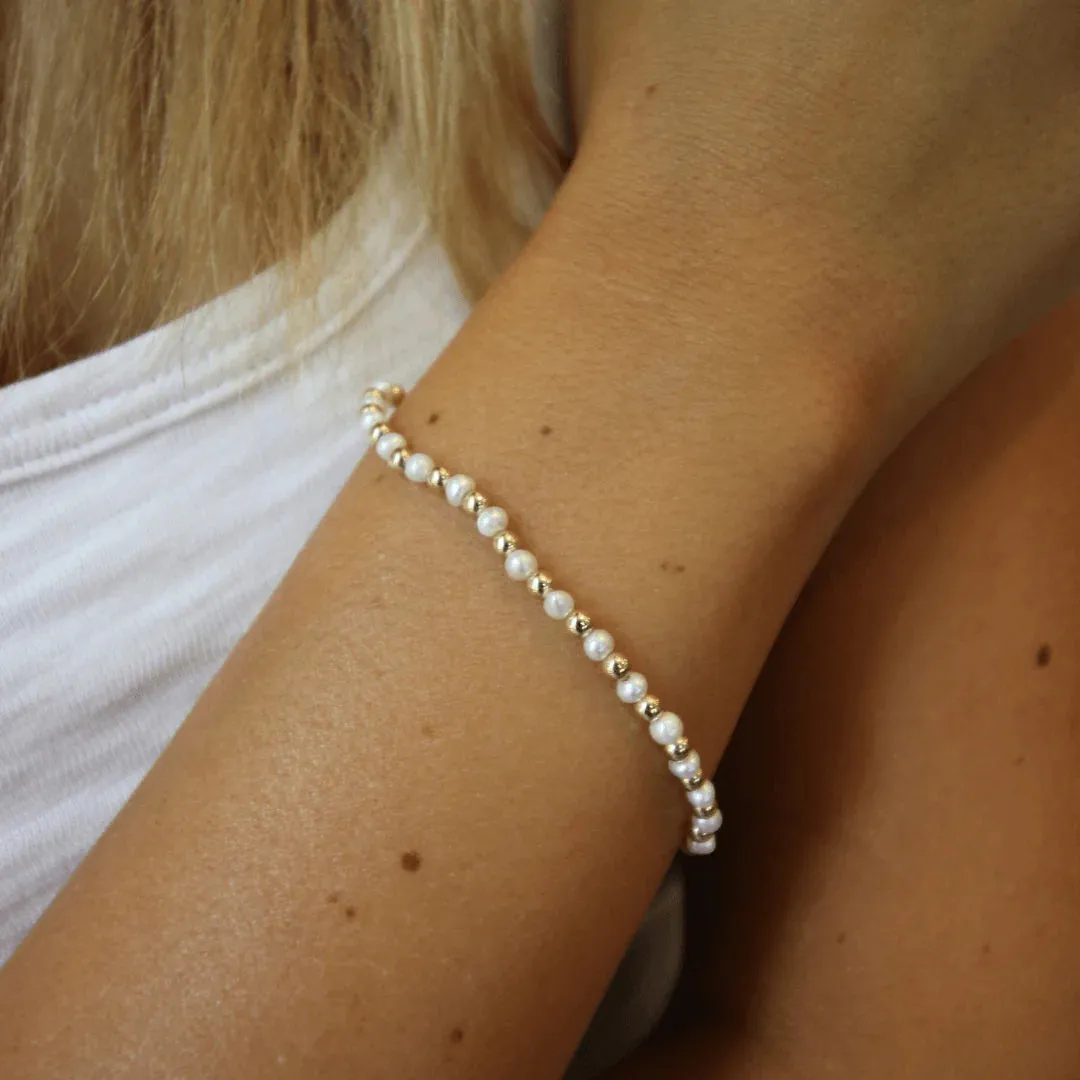 3mm Montauk 14K Gold & Pearl Waterproof Bracelet
