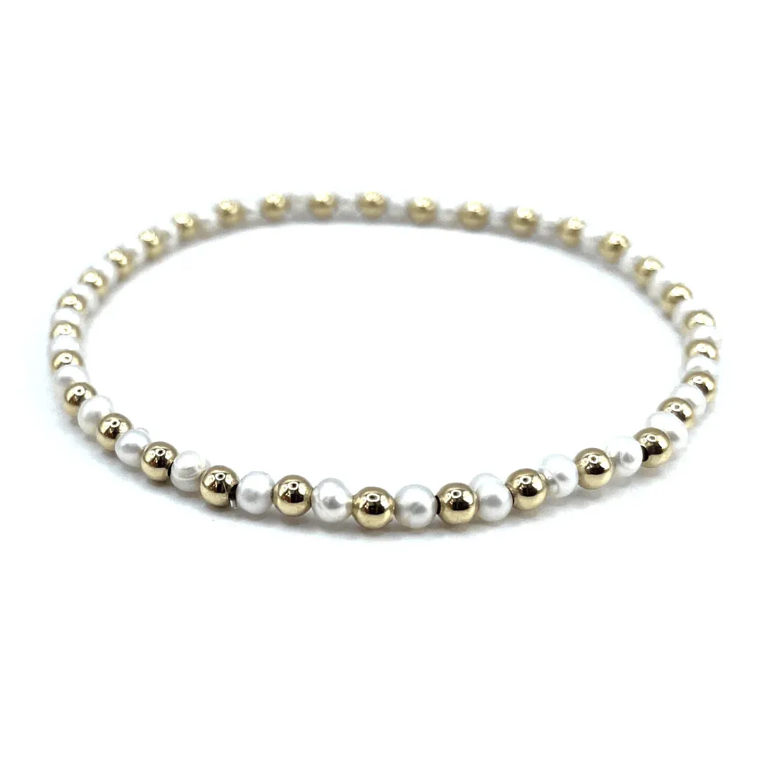 3mm Montauk 14K Gold & Pearl Waterproof Bracelet