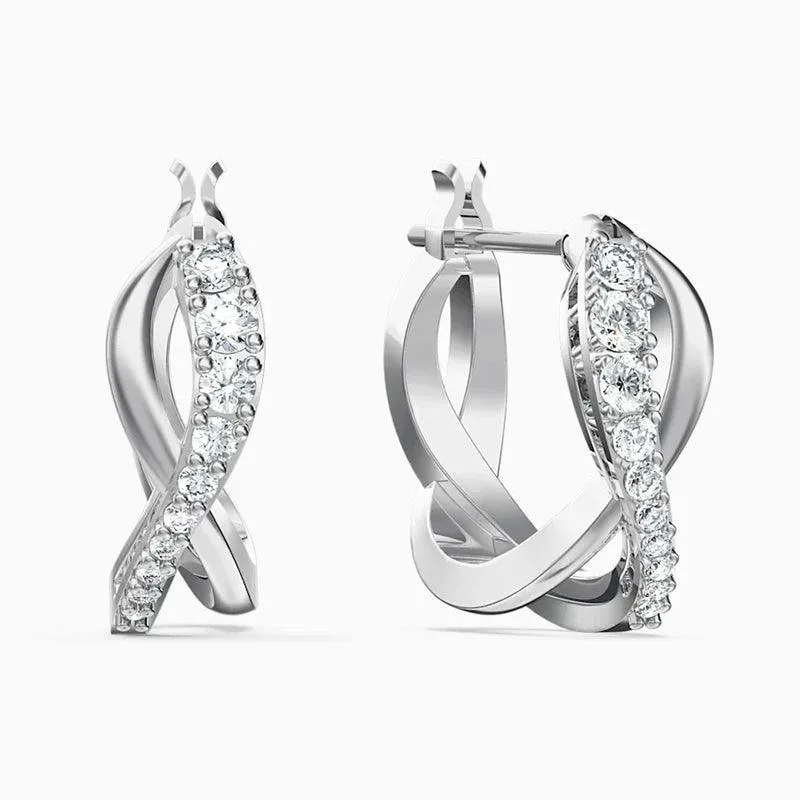 Austrian Crystal Twist Ring Necklace Bracelet and Earrings