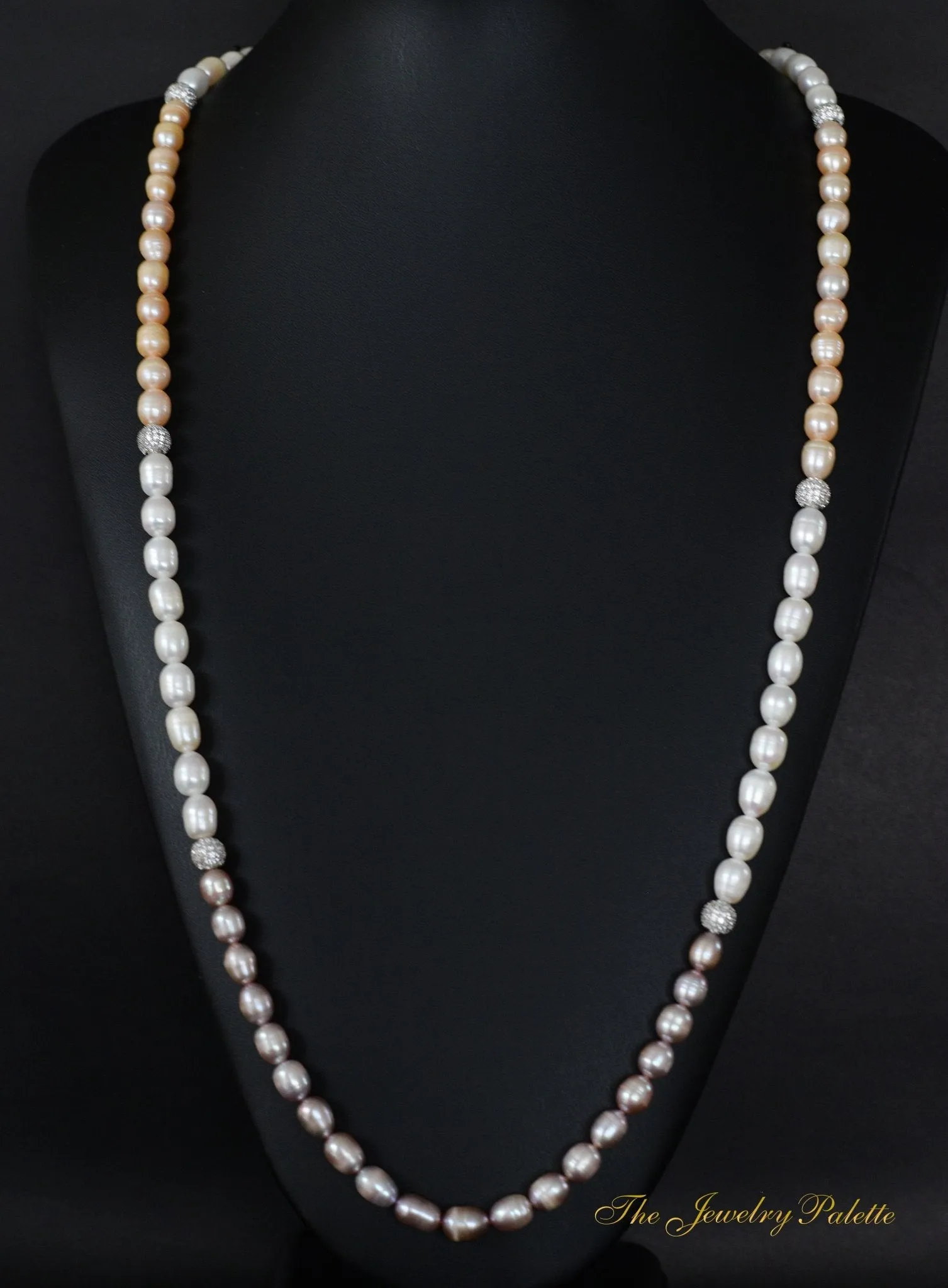 Belle multicolor freshwater pearl single tier long necklace