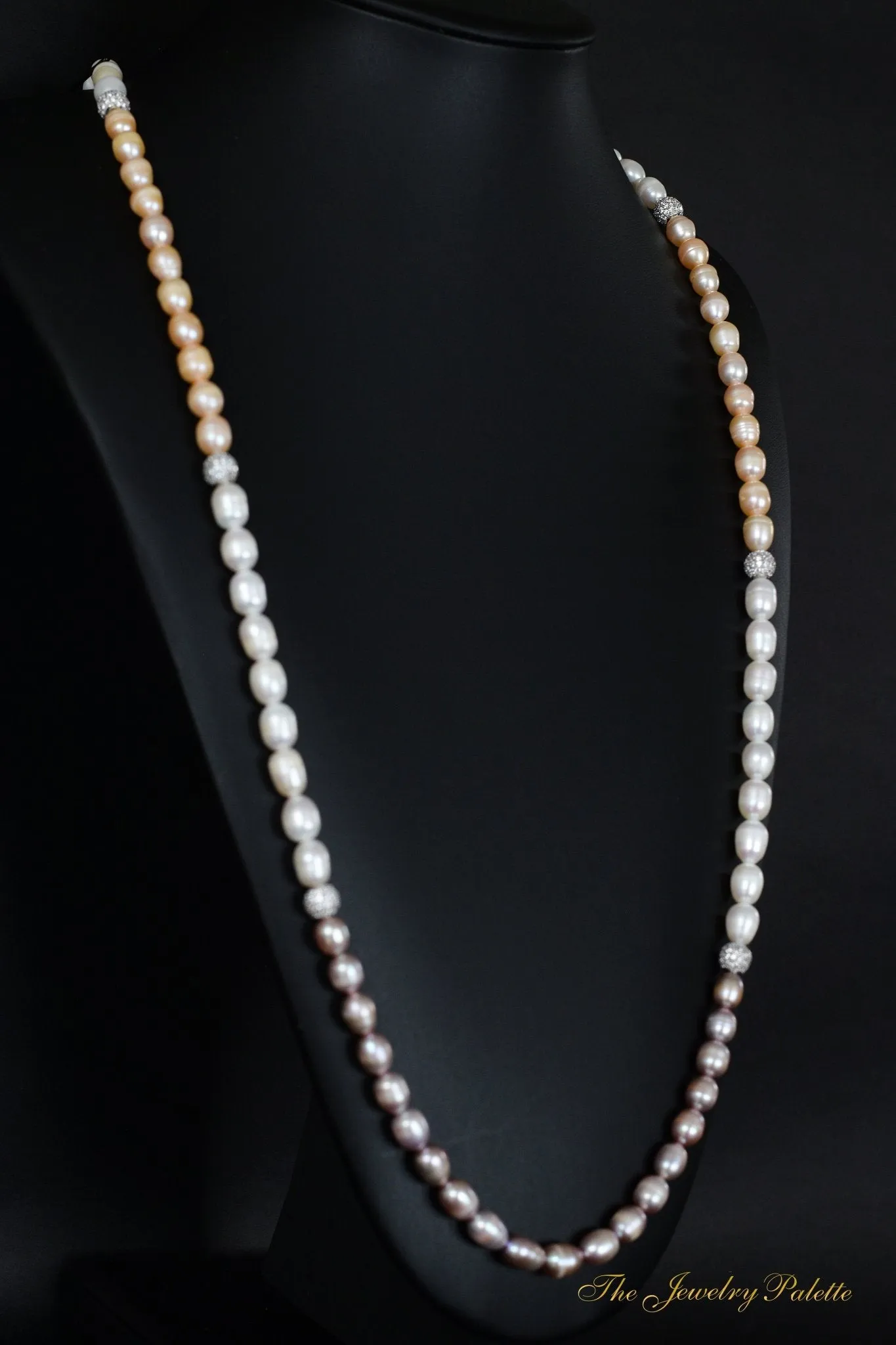Belle multicolor freshwater pearl single tier long necklace