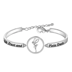 BNQL Faith Trust and Pixie Dust Bracelet Fairy Tale Jewelry Tinkerbell Bracelet Birthday Gifts for Her
