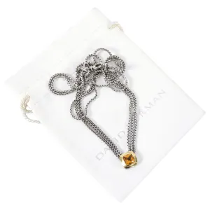David Yurman Sterling Silver 18k Gold Citrine Albion Triple Necklace