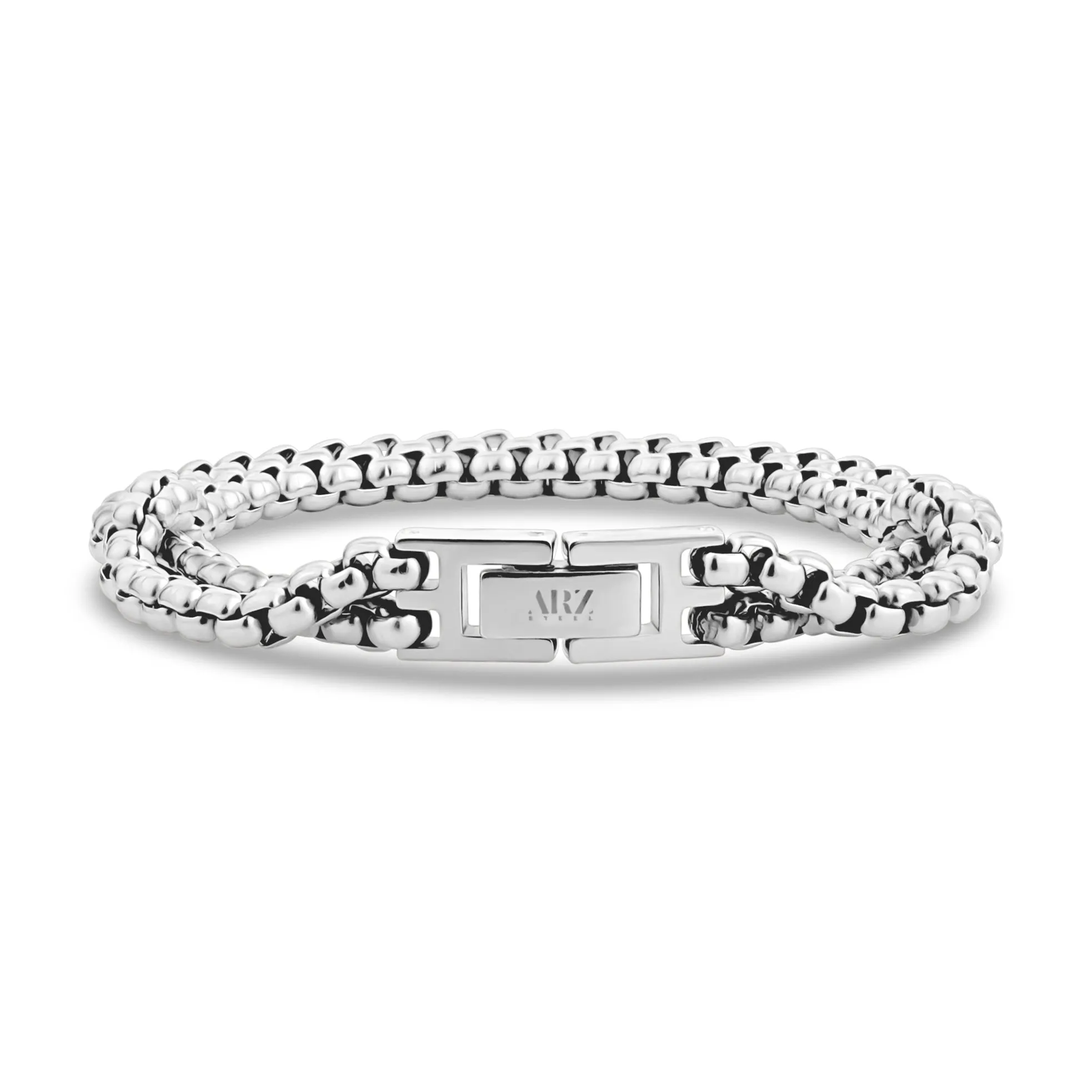 Double Row Round Box Link Bracelet