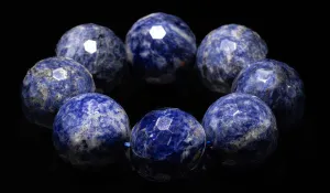 Extra Large Luxury Faceted Sodalite Gemstone Bracelet