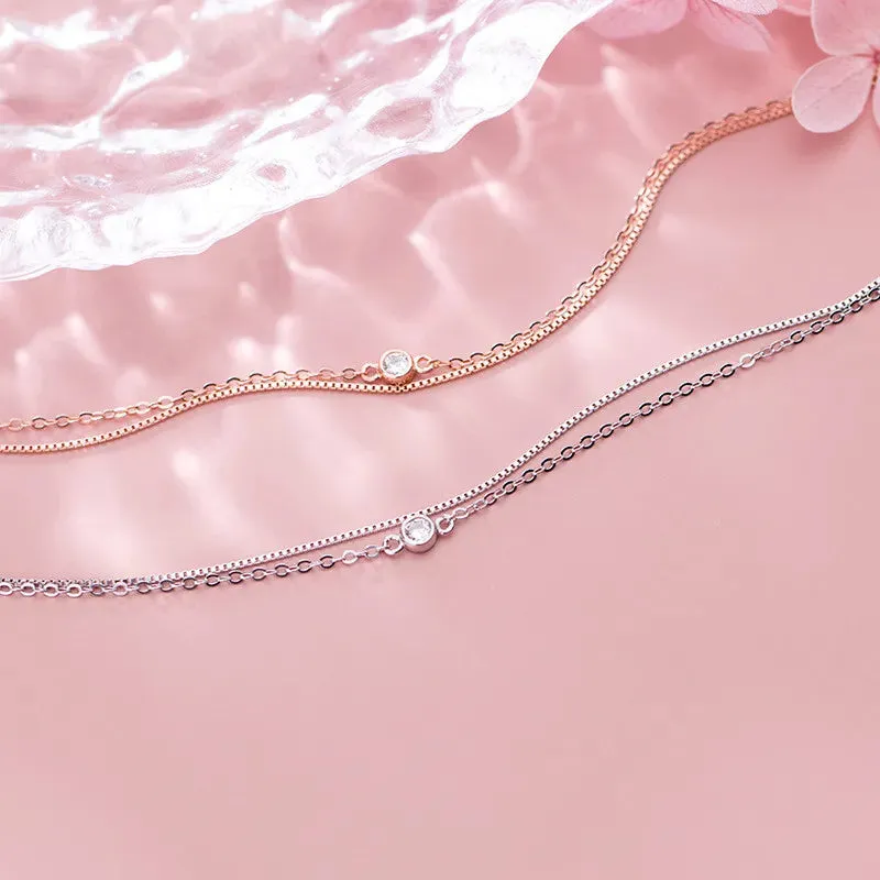 Gold CZ Zircon Chain Bracelet for Women
