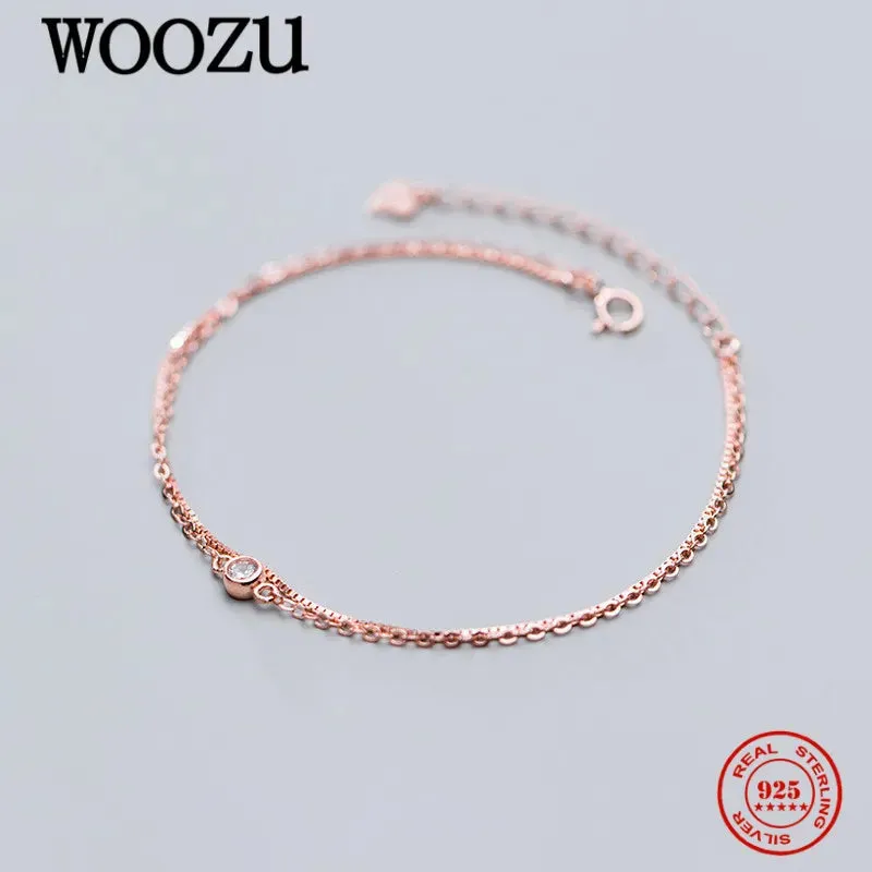 Gold CZ Zircon Chain Bracelet for Women