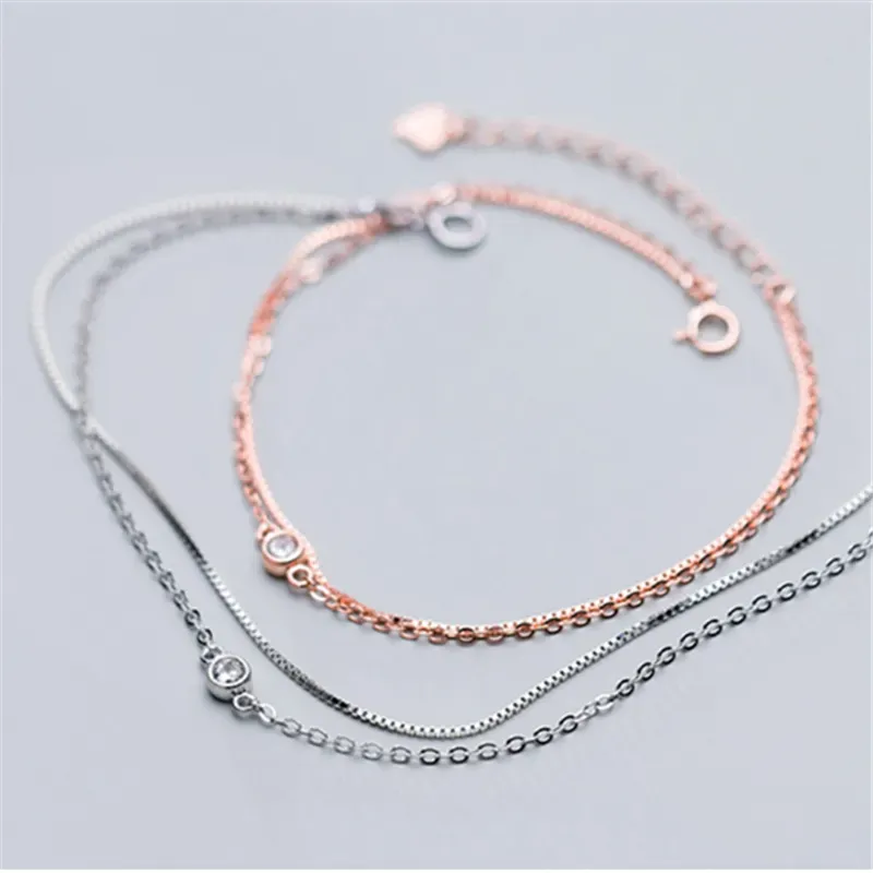 Gold CZ Zircon Chain Bracelet for Women