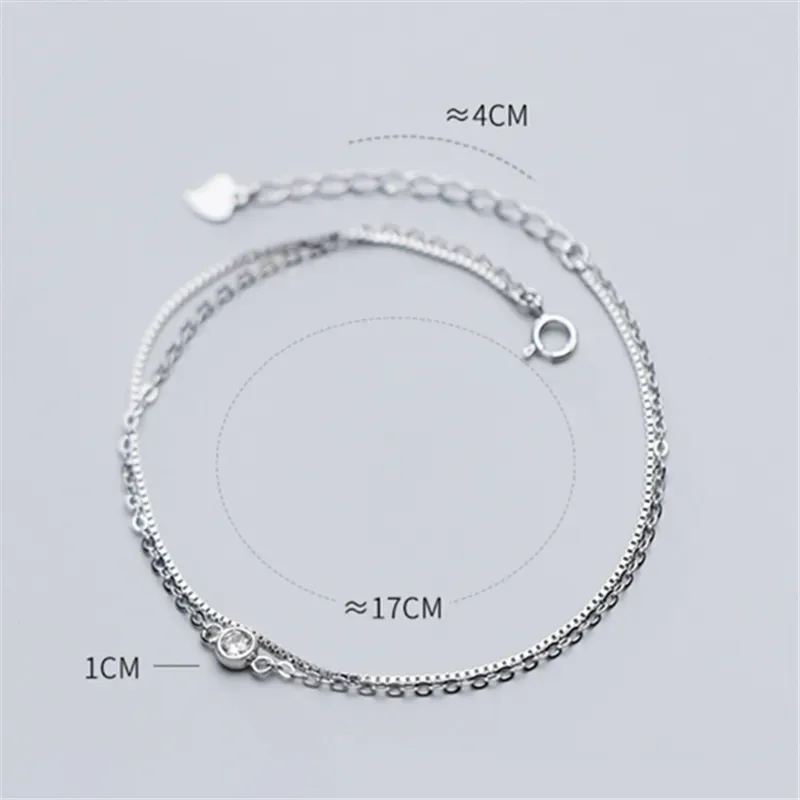 Gold CZ Zircon Chain Bracelet for Women