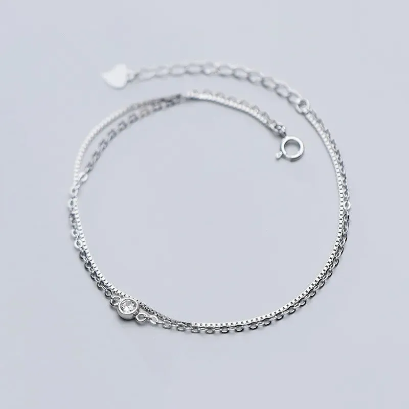 Gold CZ Zircon Chain Bracelet for Women