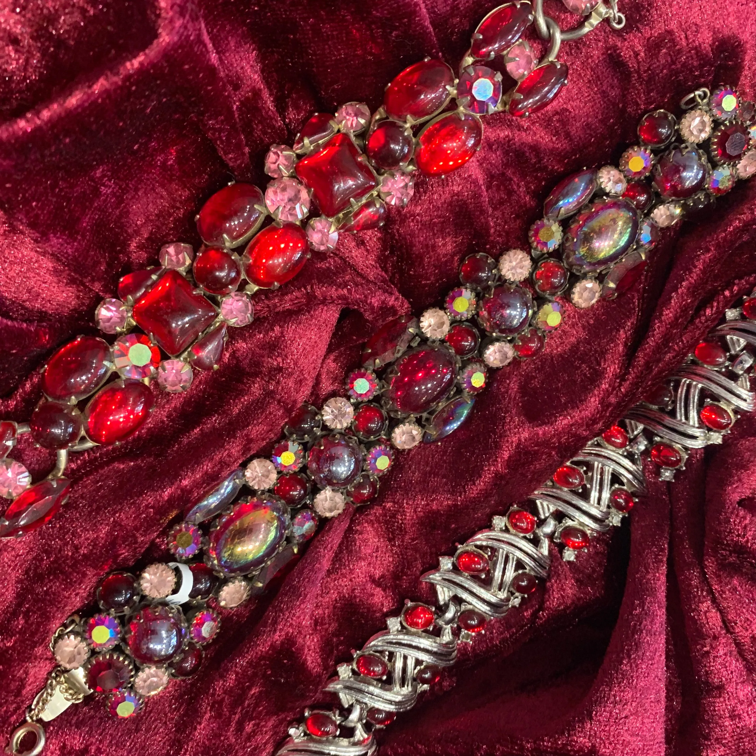 Kramer Red Pink Vintage Bracelet