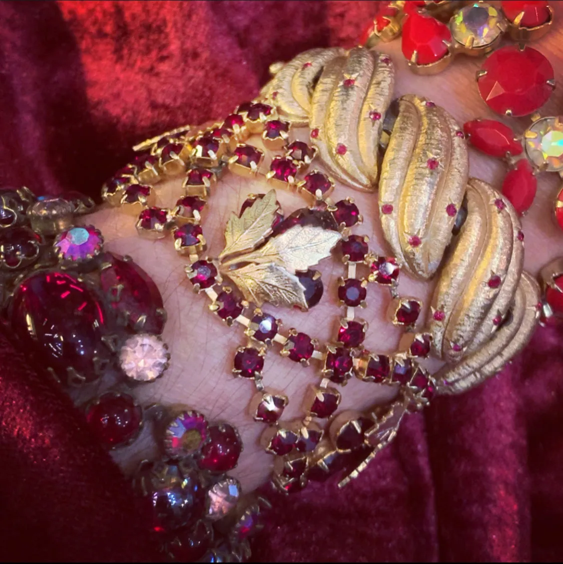 Kramer Red Pink Vintage Bracelet