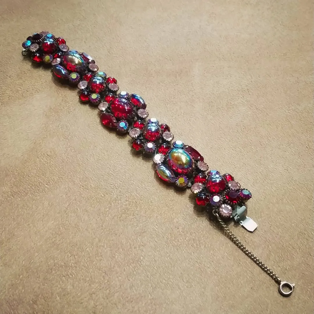 Kramer Red Pink Vintage Bracelet