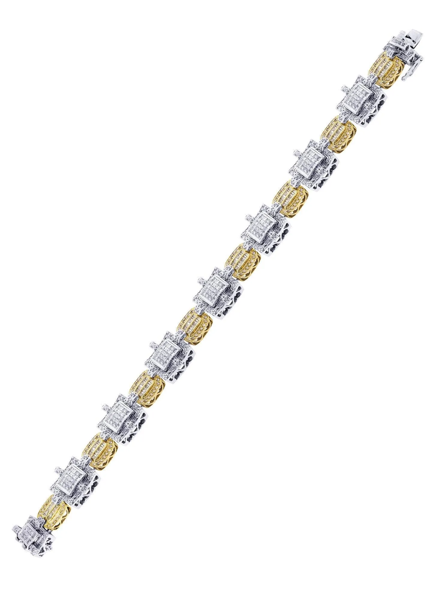Mens Diamond Bracelet Yellow Gold| 6.22 Carats| 49.02 Grams