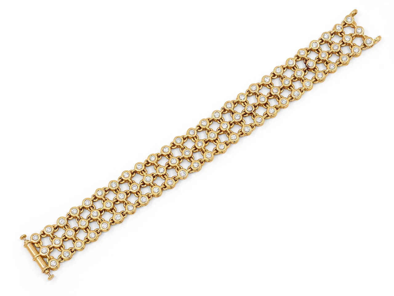 Multi-Color Sapphire, Ruby and Diamond Reversible Bracelet in 18K Gold