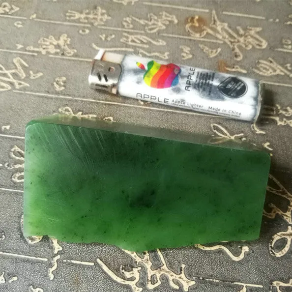 Natural Kunlun Jade Rough Nephrite Raw (132g, 8.7X4X1.9cm)