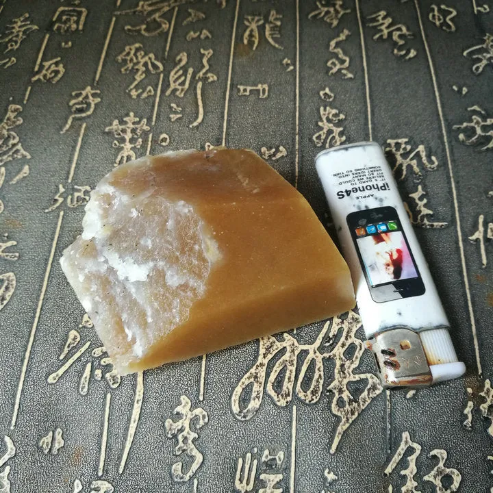 Natural Kunlun Jade Rough Nephrite Raw (205g, 6.5X5.5X3cm)