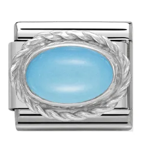 NOMINATION Link Silver and Turquoise Oval
