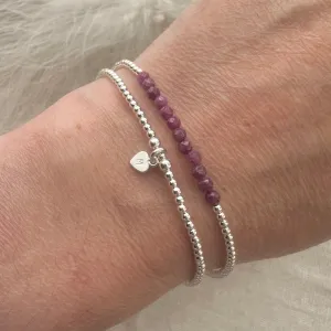 Personalised  Ruby Bracelet Set, July Birthstone Jewellery