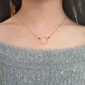 Ruby Hoop Necklace