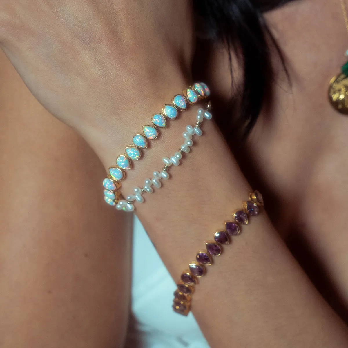 Solid Gold Baroque Pearl Bracelet
