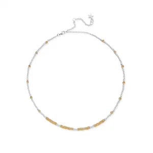 Soulful Rays Citrine Choker Necklace - Silver - SNCPDS