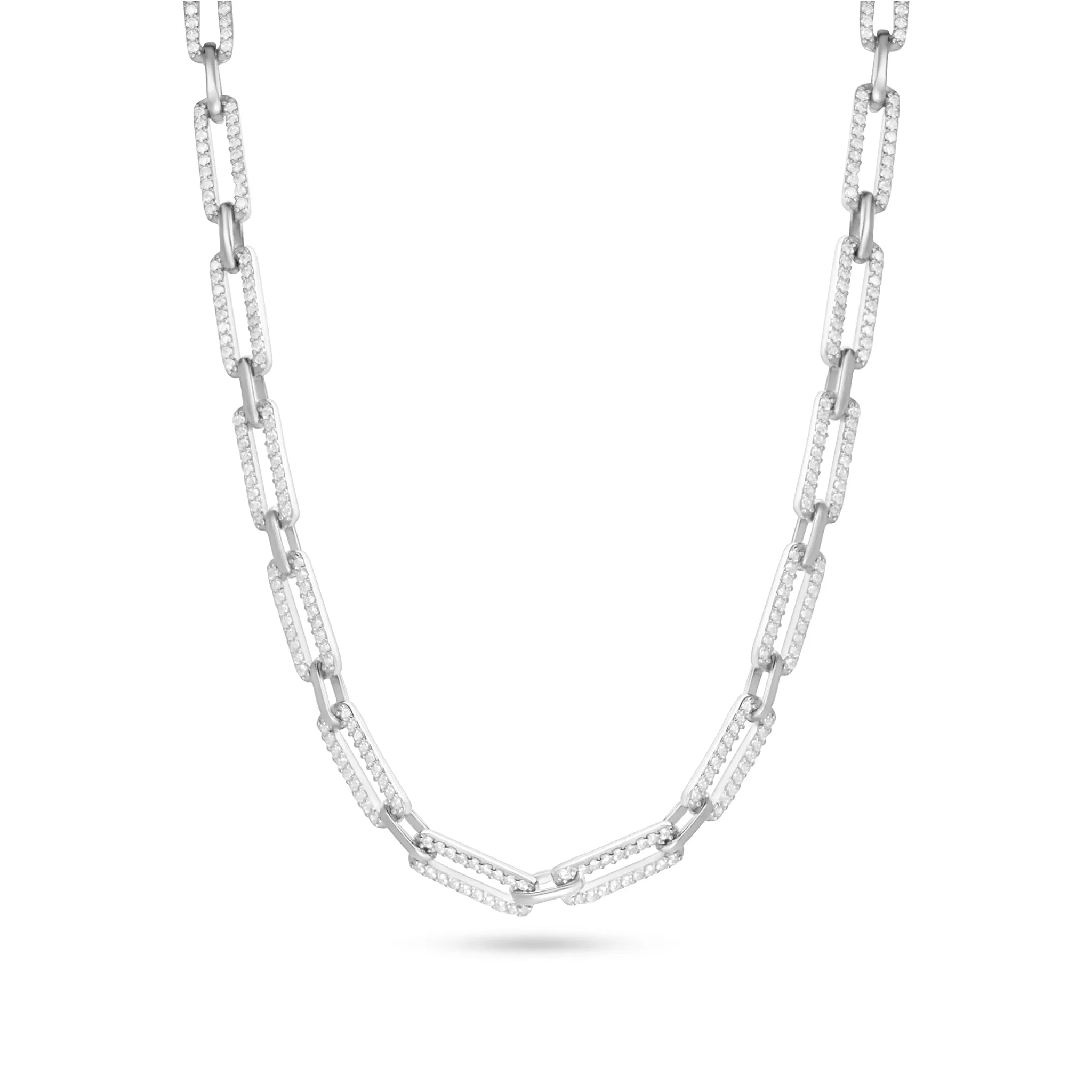 Sparkling Pavé Link Necklace and Bracelet Set