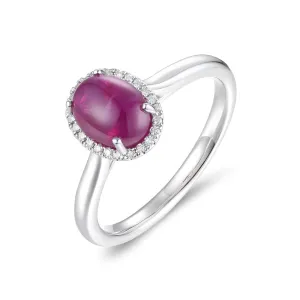Star Ruby and Diamond Ring
