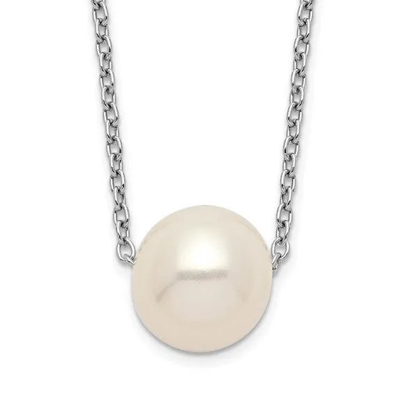 Sterling Silver 9-10mm Pearl Necklace
