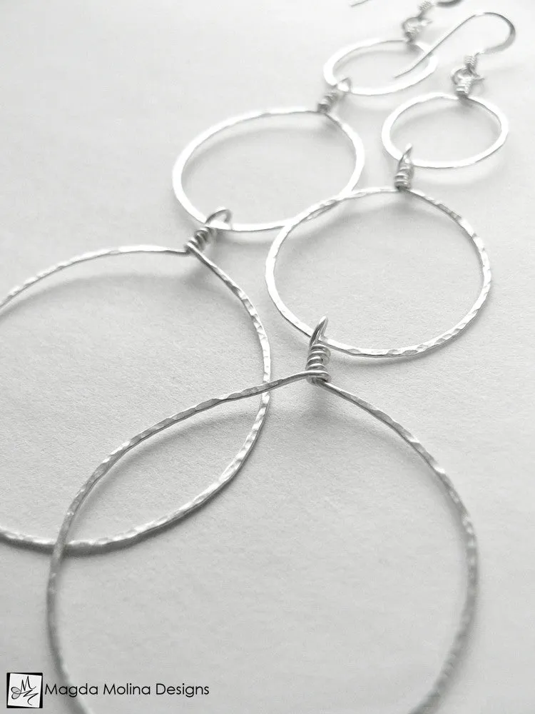 The Hammered Silver or Gold Bubbles Earrings