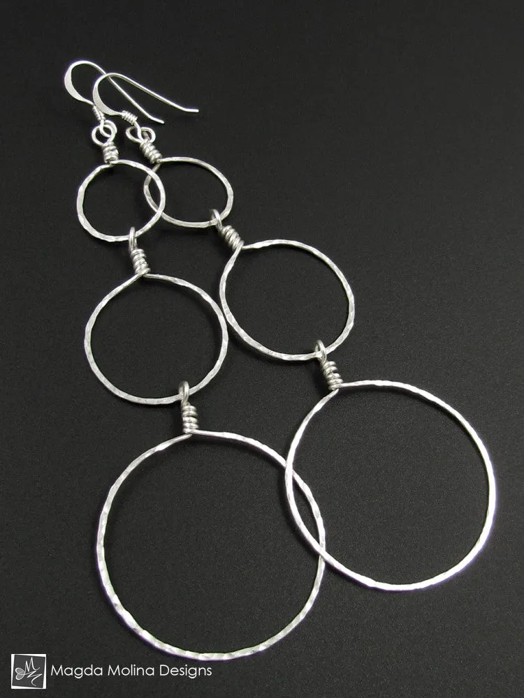 The Hammered Silver or Gold Bubbles Earrings