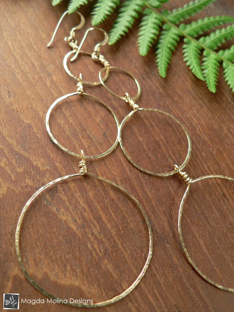 The Hammered Silver or Gold Bubbles Earrings