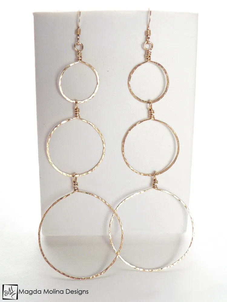 The Hammered Silver or Gold Bubbles Earrings