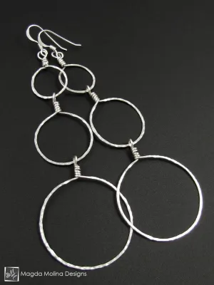 The Hammered Silver or Gold Bubbles Earrings