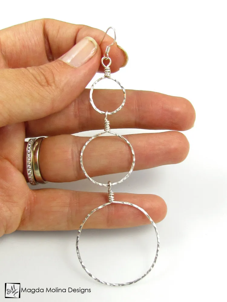 The Hammered Silver or Gold Bubbles Earrings