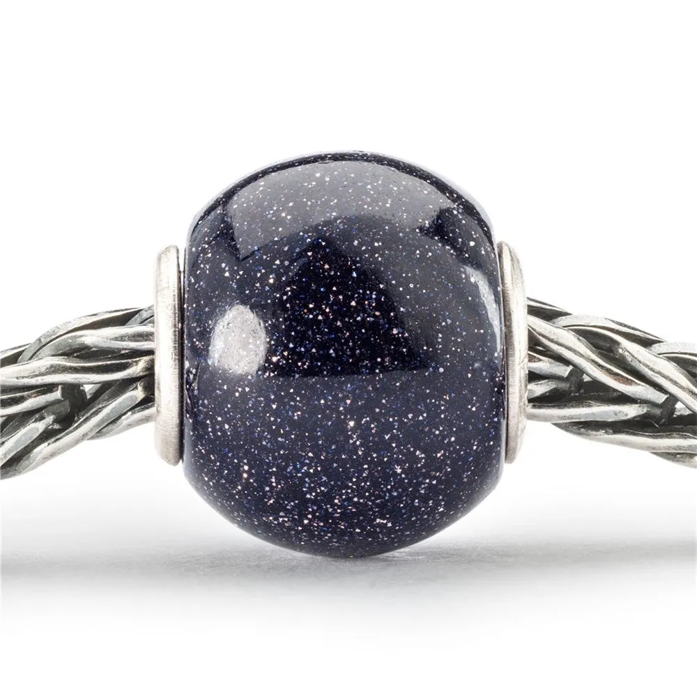 Trollbeads Round Blue Goldstone Bead