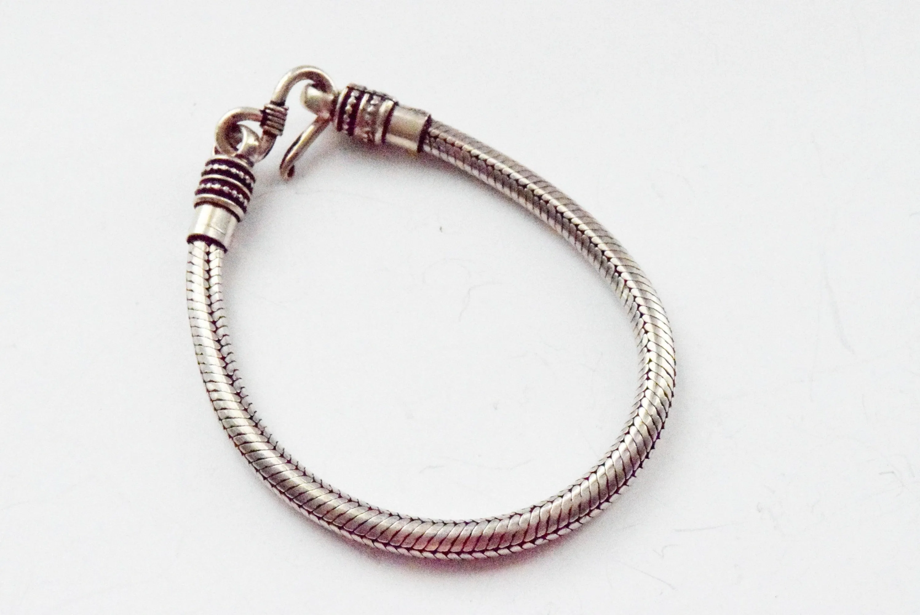 Vintage Silver Indian Snake Chain Bracelet